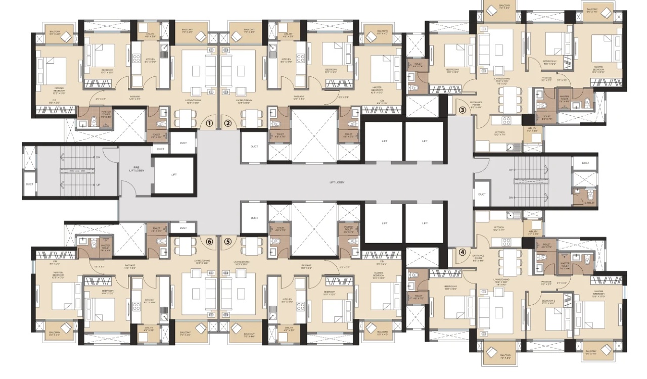 Birla Taranya Airoli 3 BHK Floor Plan (1020 Sq.ft)