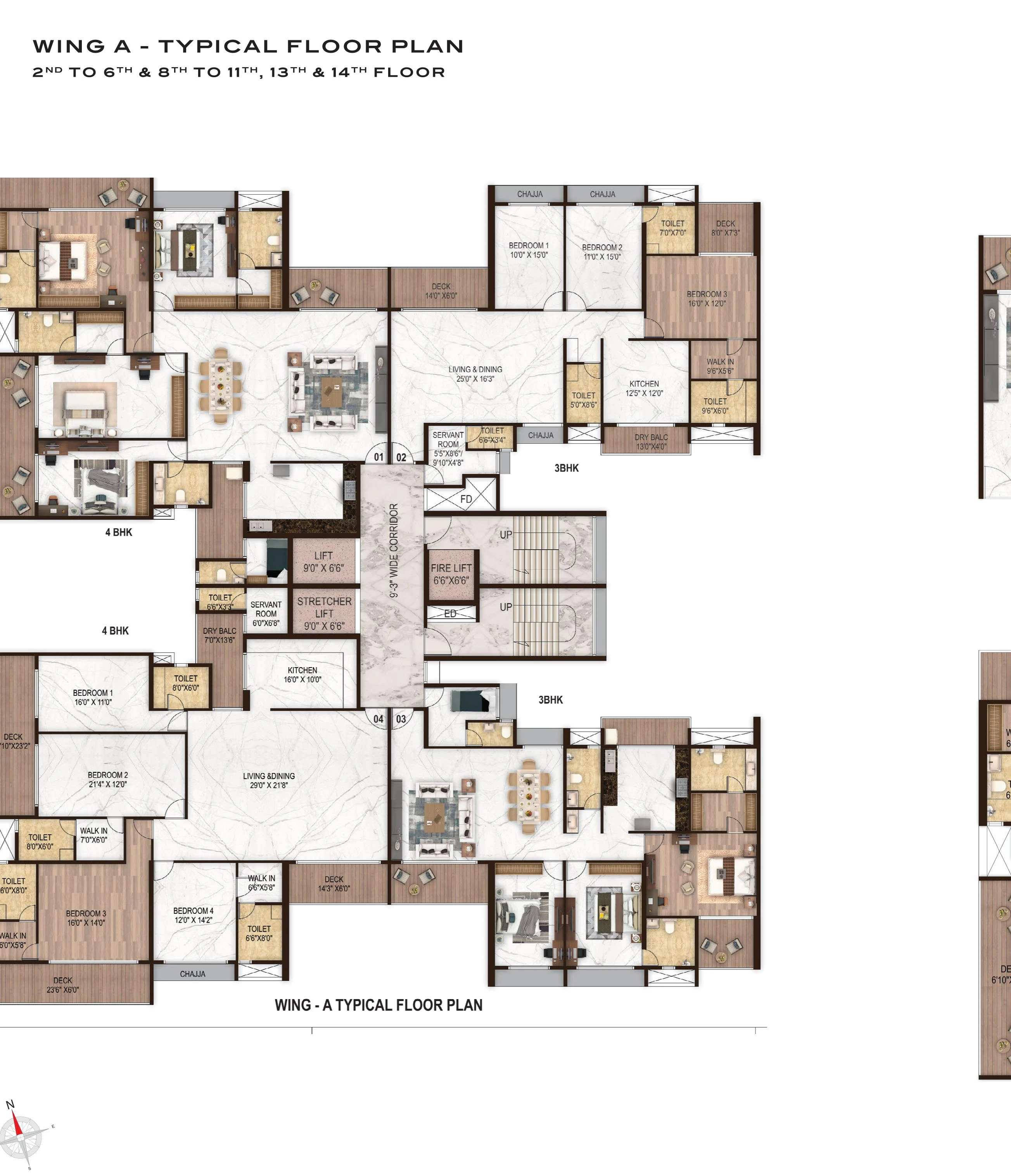 Delta Palm Beach Typical Wing Floor Plan