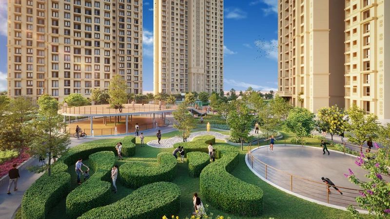 Lush Green Themed Maze Garden at Hiranandani Fortune City
