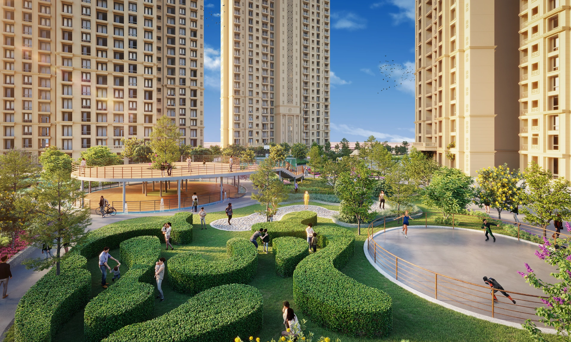 Hiranandani Fortune City Panvel - Maze Garden & Township View