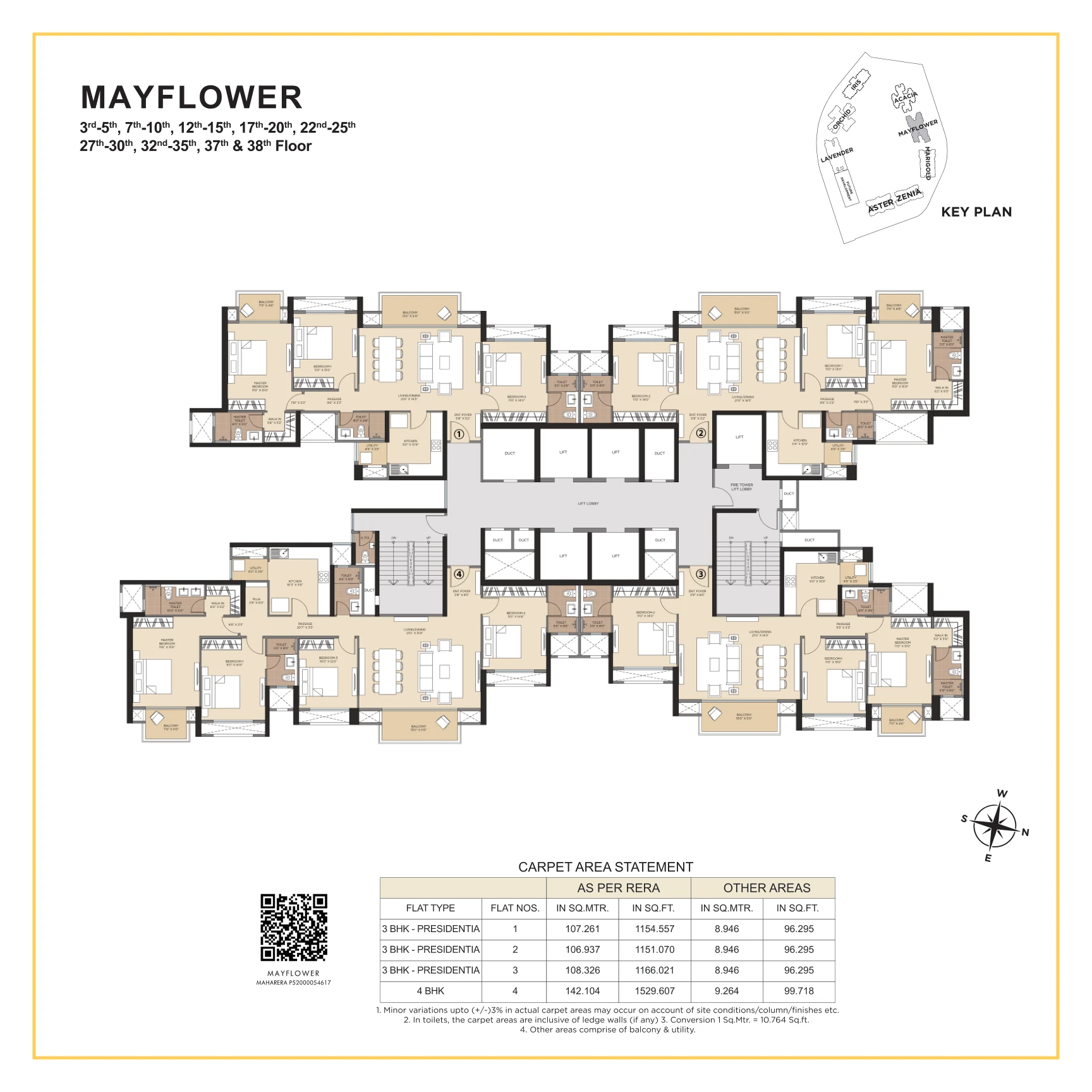 Hiranandani Fortune City Mayflower Typical Floor Plan Layout