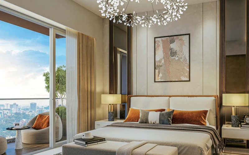 L&T Crestoria Panvel 3 BHK Sample Flat Guest Bedroom