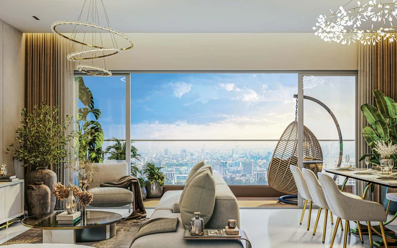 L&T Crestoria Panvel 3 BHK Sample Flat Master Bedroom