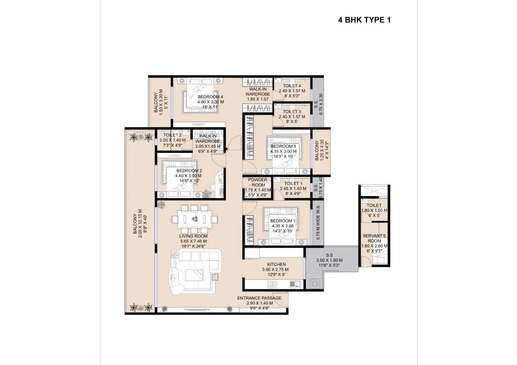 Sai Palm View Nerul 4 BHK Floor Plan View 2