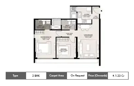 Satyam Metro Waterfalls 2 BHK Floor Plan