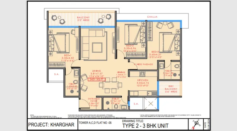 The Domus Sector 2 Kharghar 3 BHK Layout Plan
